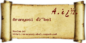 Aranyosi Ábel névjegykártya