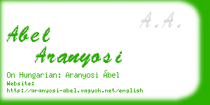 abel aranyosi business card